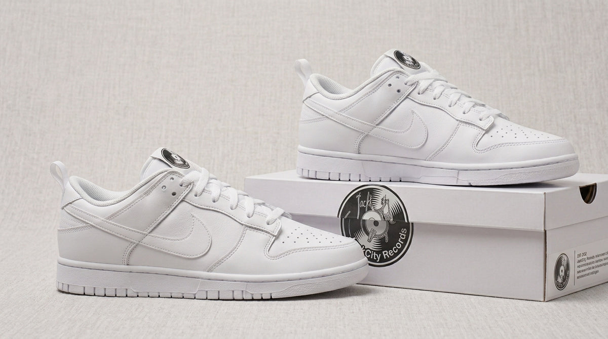 All white low tops